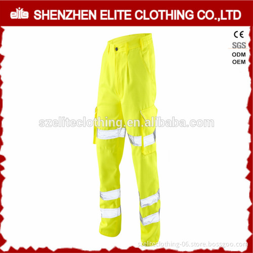 Mens Waterproof Fluorescent High Visibility Work Pants Reflective